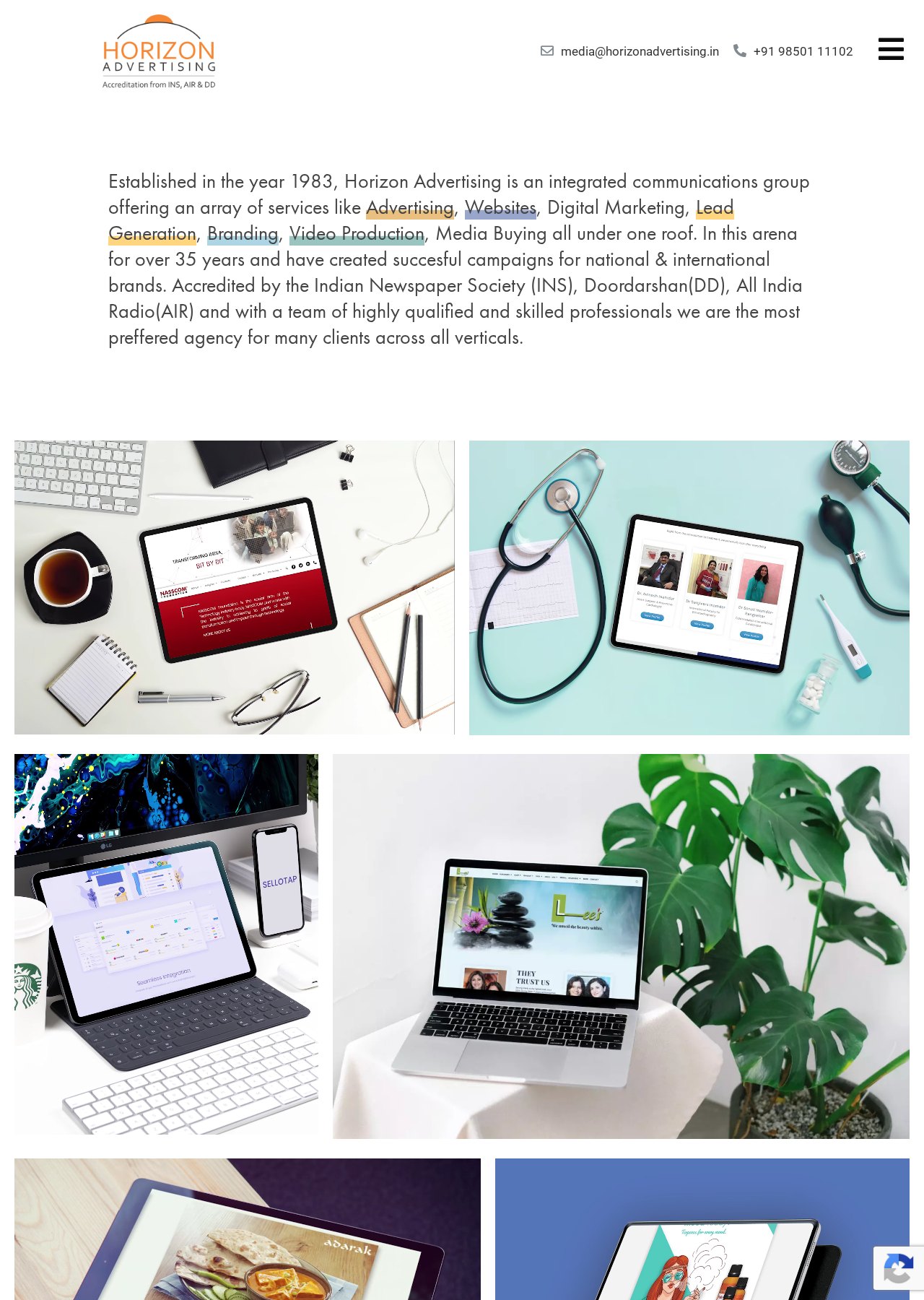 HorizonAdvertising.in website project