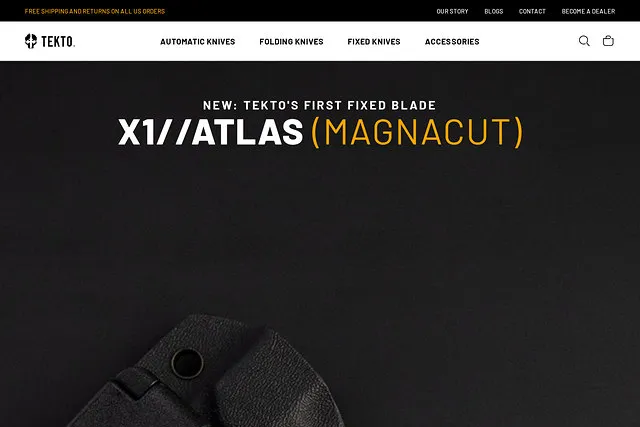 TektoKnives.com website screenshot